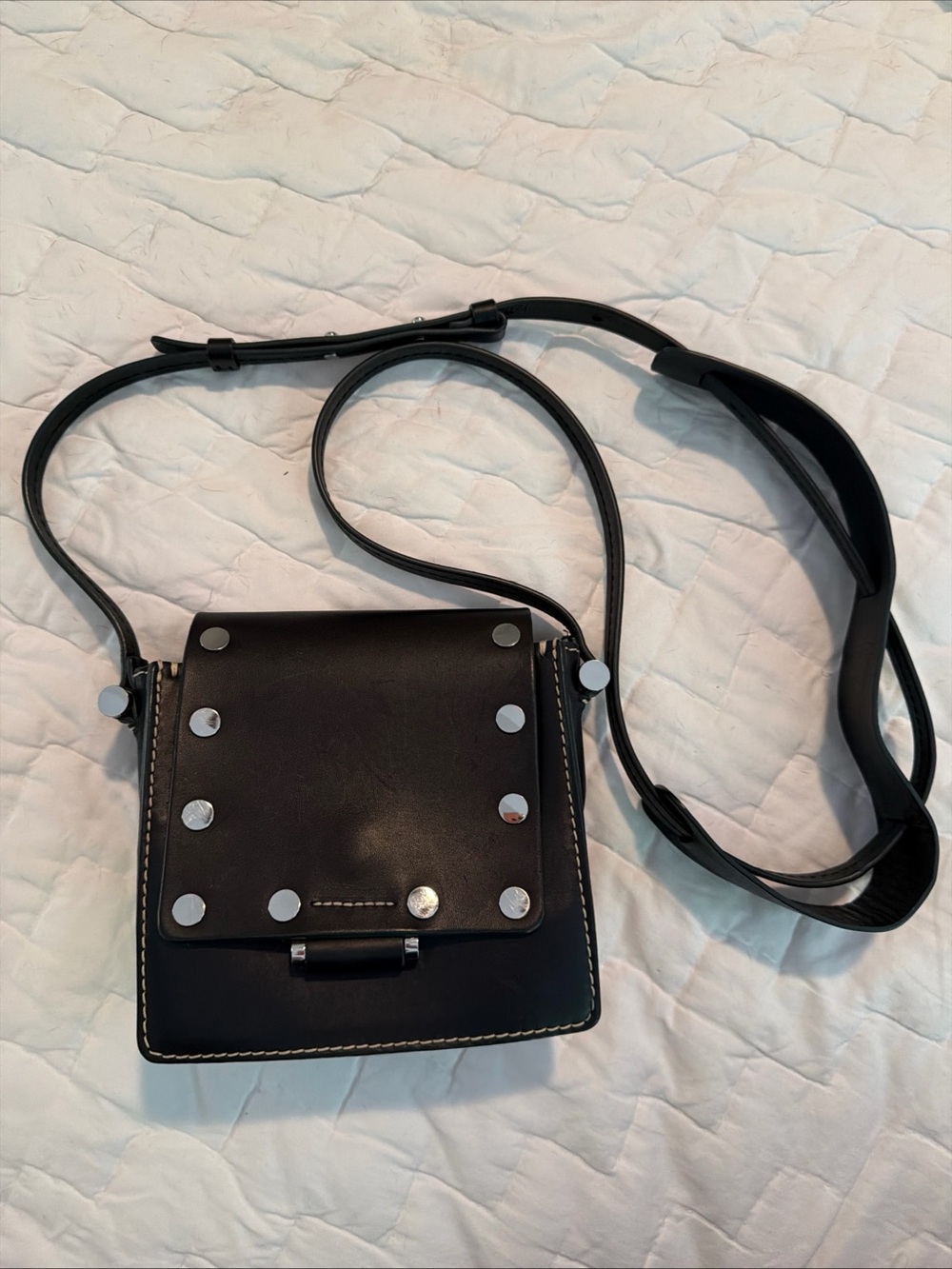 $725 BY MALENE BIRGER Ingrid Small Crossbody Bag Leather Studded - Picture 5 of 15